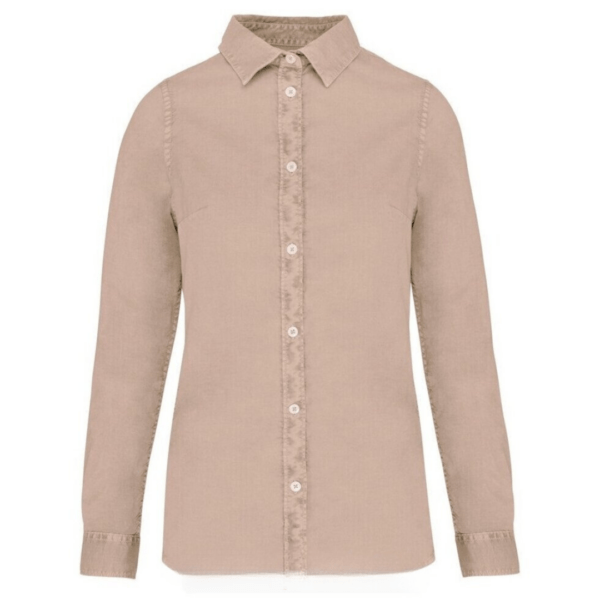 camicia donna cotone bio beige